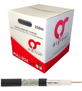 Kabel RG6 TDC 113 PE Żel Premium Czarny PE 250m
