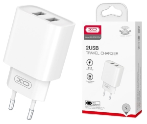 Ładowarka sieciowa 2x USB 2.1 biała XO CE02C