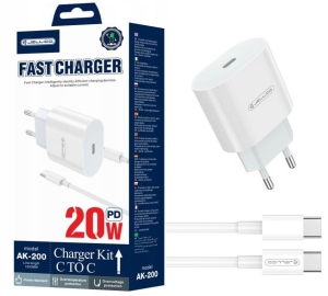 Ładowarka siec. USB-C 20W AK200 + Kabel USB-C