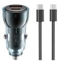 Ładowarka samochodowa+kabel 60W CC60 USB, USB-C niebieska_0.jpg