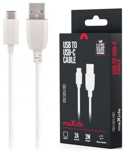 2m Kabel USB - USB typ C 2m Biały 2A maXlife_1.jpg