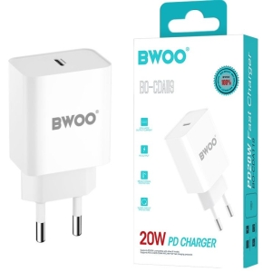 Ładowarka sieciowa 1x USB-C PD 20W Biała BO-CDA119