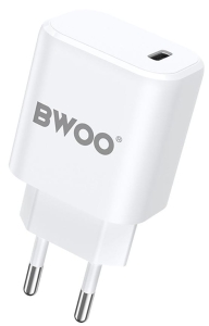 Ładowarka sieciowa 1x USB-C PD 20W Biała BO-CDA105