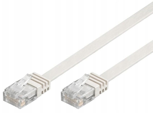 Kabel LAN Patchcord CAT 6E U UTP płaski 1m biały.jpg