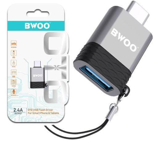 Adapter USB do USB-C OTG szary BWOO BZ-35_9.jpg