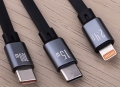 Forever kabel 3w1 USB - Lightning + 2x USB-C 1,2 m 100W czarny_3.jpg