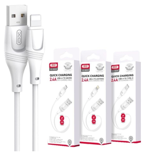 Kabel USB Lightning biały 1m 2.4A XO NB238_4.jpg