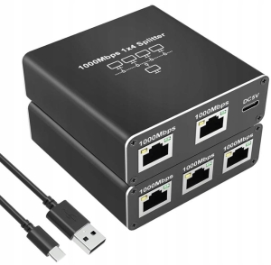Rozdzielacz sieciowy RJ45 1/4 SP-SG104 1000 Mb/s