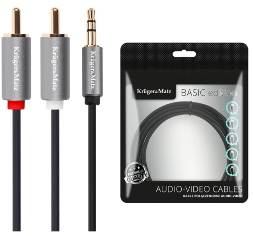 Kabel 2xRCA Jack 3,5m 1m Kruger&Matz Audio_1.jpg