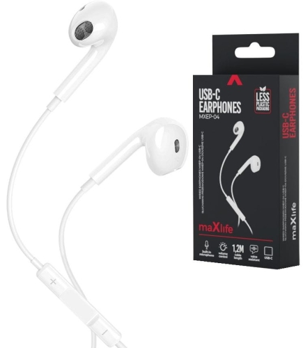Słuchawki dokanałowe USB-C Maxlife MXEP-04 białe_8.jpg