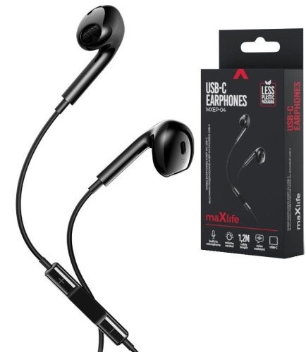Słuchawki dokanałowe USB-C Maxlife MXEP-04 czarne_9.jpg