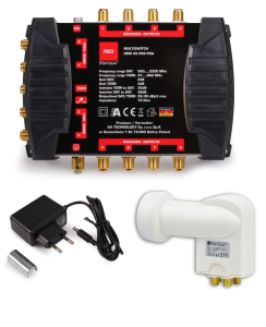 Zestaw Opticum - Multiswitch 5/8 + LNB Quattro Rob