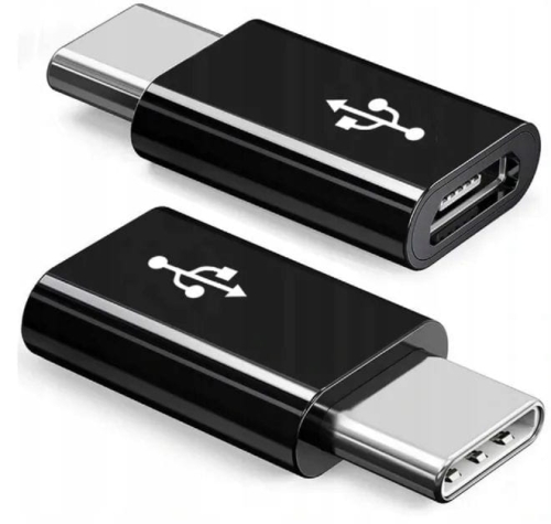 Adapter Micro USB - USB typ C Przejściówka czarna.jpg