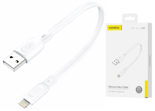 Kabel Light USB biały 0,25m 2.4A USB FONENG X107_2.jpg