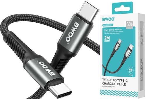 Kabel USB-C - USB-C PD 60W 2m pleciony czarny BWOO_8.jpg