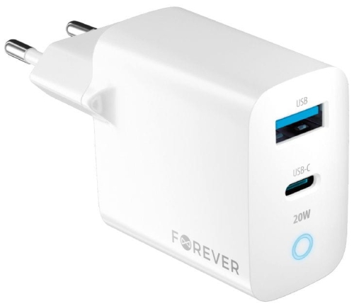 Ładowarka sieciowa USB + USB-C 20W PD QC Forever.jpg
