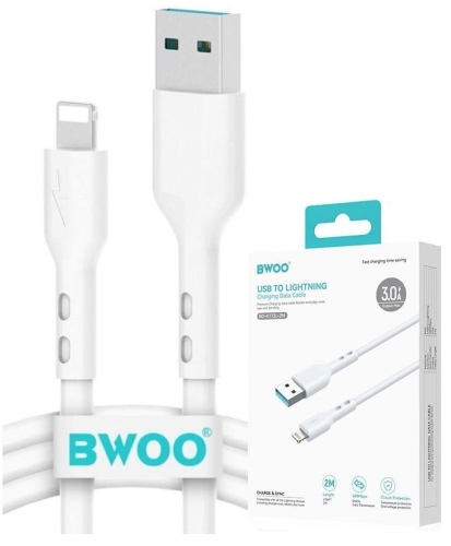 Kabel USB - Lightning biały 2m 3A BWOO BO-X172L_0.jpg