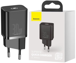 Ładowarka siec. USB-C PD 30W czarna BASEUS