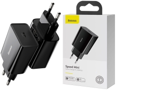 Ładowarka siec. USB-C PD 20W czarna BASEUS