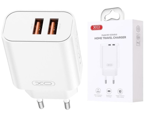Ładowarka sieciowa 2x USB 2.4A biała XO CE34_2.jpg