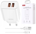 Ładowarka siec 2x USB 2.4A  XO CE34 +  Kabel Light_0.jpg