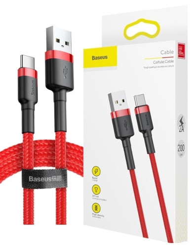 Kabel USB - USB-C czerwony 2m BASEUS Cafule_0.jpg