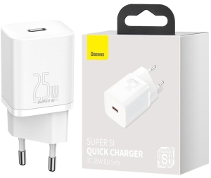 Ładowarka siec. USB-C PD 25W biała BASEUS