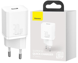 Ładowarka siec. USB-C PD 30W Super Si biała BASEUS