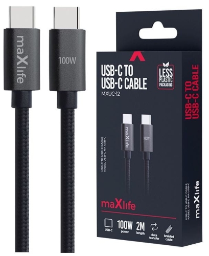 Kabel USB-C PD 100W 2m Maxlife Czarny MXUC-12_3.jpg