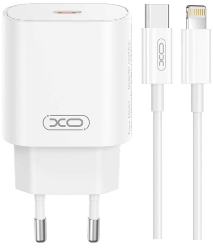 Ładowarka siec USB-C 25W XO CE25 + kabel Lightning.jpg
