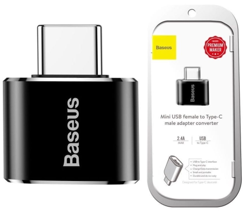 BASEUS Adapter OTG USB do USB-C mini czarny_3.jpg