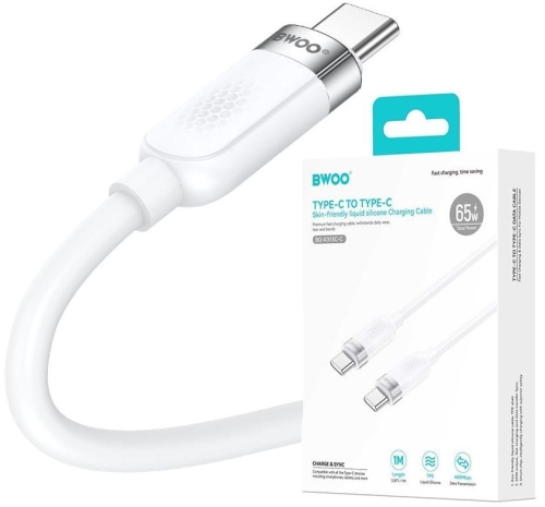 Kabel USB-C do USB-C PD 65W 1m BWOO biały_11.jpg