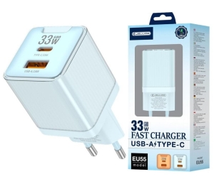 Ładowarka siec. USB-C PD 33W USB 3.0 EU55 blue