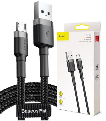 Kabel USB - micro USB szaro-czarn 3m BASEUS Cafule_0.jpg
