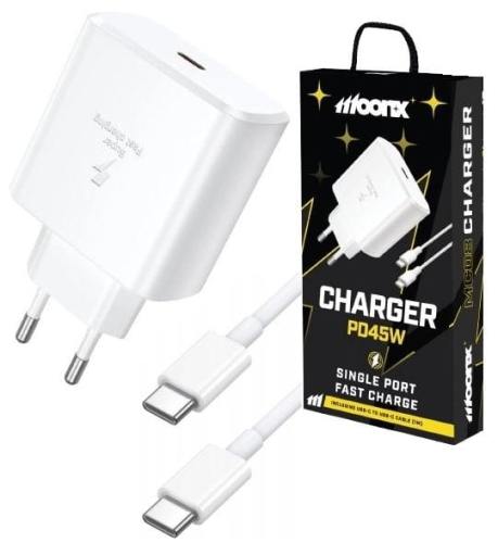 Ładowarka USB-C 45W MOONX MC08 Biały + Kabel C_1.jpg
