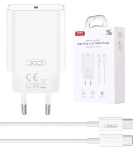 Ładowarka siec. USB-C PD 20W XO CE32 + kabel USB-C