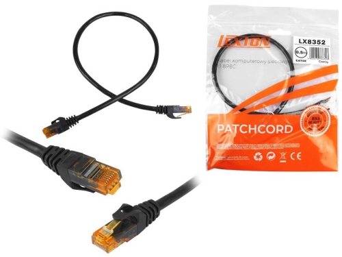 Przewód sieciowy Patchcord 0,5m Cat. 6 czarny LX.jpg