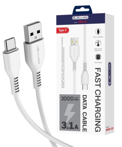 Kabel USB-A na USB-C 2m 3.1A biały KDS-32 JELLICO_4.jpg