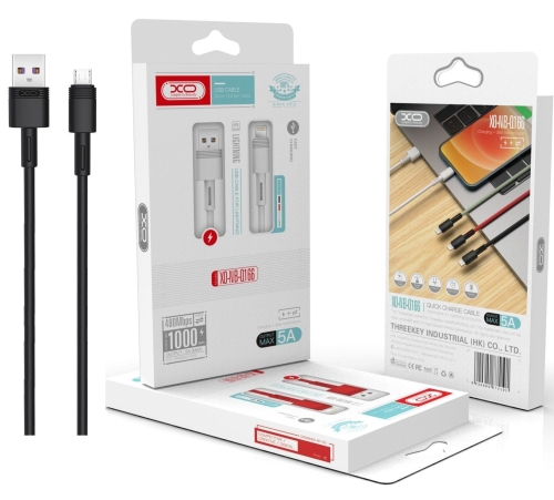 Kabel USB - micro USB, 1m 5A czarny, XO NB-Q166_1.jpg