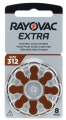 8x baterie do aparat słuch. Rayovac Extra 312 PR41.jpg