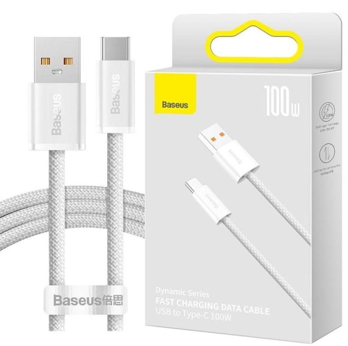 Kabel USB - USB-C 1m 100W biały BASEUS Dynamic_4.jpg