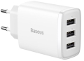 Ładowarka siec. 3x USB 17W biała BASEUS Compact.jpg