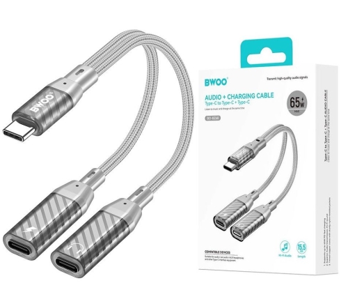 Adapter 2w1 USB-C do 2x USB-C aux BWOO BZ68_3.jpg