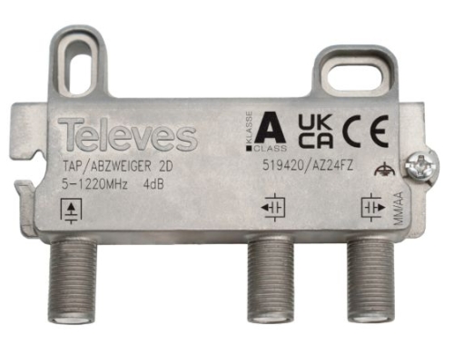 519420 Odgałęźnik 2 drożny Televes 5-1220 MHz 4dB.jpg