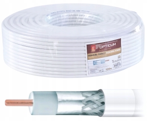 Kabel RG6 Opticum AX-2S48 100m biały