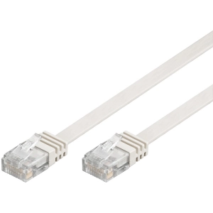 Kabel LAN Patchcord CAT 6E U/UTP płaski 0,5m biały