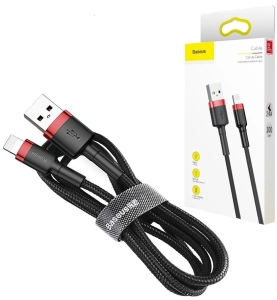 Kabel USB - Lightning 1m 2.4A czarny BASEUS