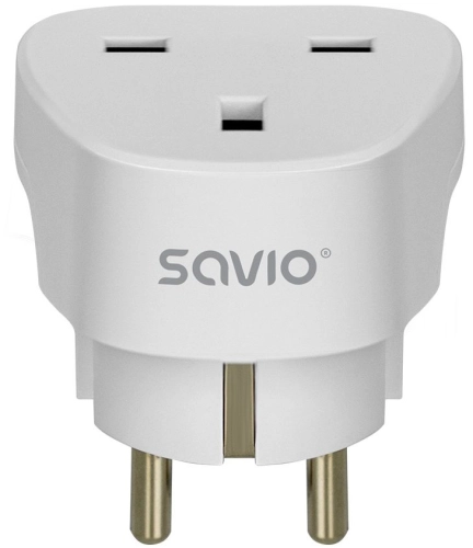 SAVIO AP-02 Adapter podróżny, gniazdo UK – wtyk EU.jpg