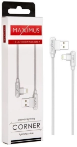 Kabel kątowy USB Lightning 1m Biały MX Corner 2.4A