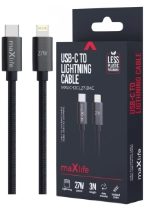Kabel USB typ-C Lightning PD 27W Maxlife 3m MXUC